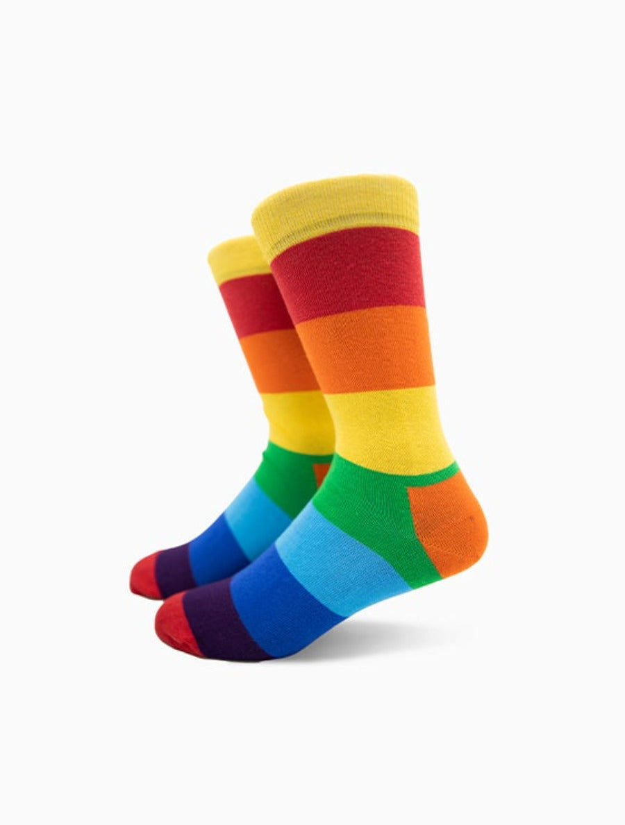 darius Gay Pride Socken mit Regenbogen-Motiv - LGBTQ - Homo - Trans - Queer ✓Hand gekämmte Biobaumwolle ✓Angenehmer Tragekomfort