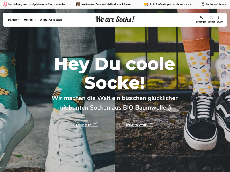Neuer We are Socks! Online Shop