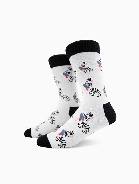Weiße Socken mit Zebra-Motiv “Baby Zebra” von We are Socks!