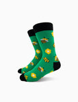 Grüne Socken mit Bienen-Motiv und Honigwaben “Bee Me” von We are Socks!