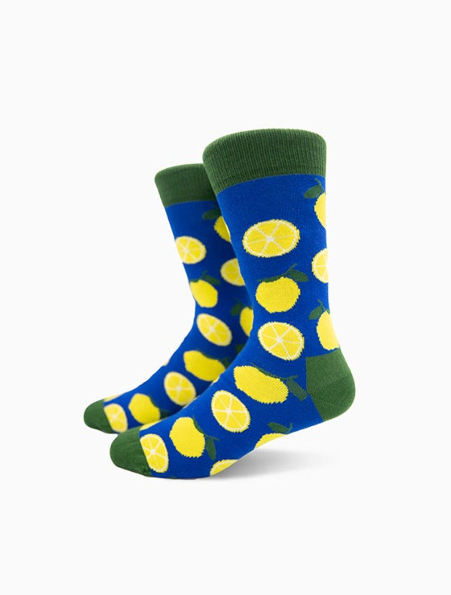 Lustige blaue Zitronen-Socken mit Zitronen-Motiv “Blue Lemon” von We are Socks!