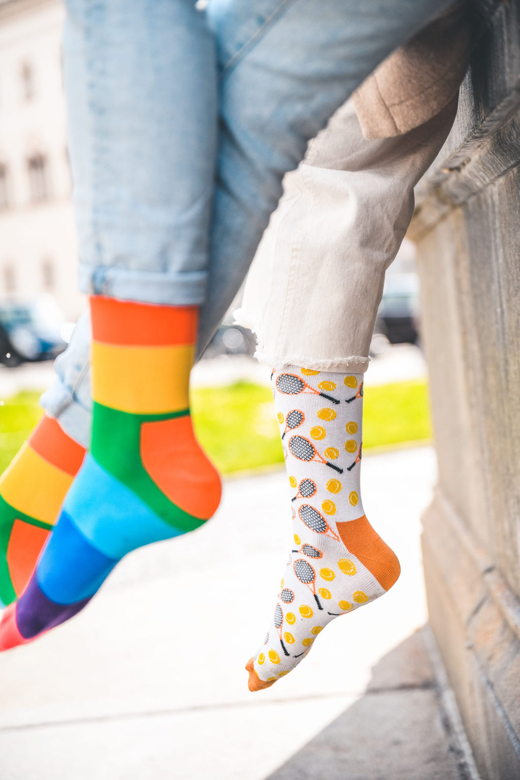 Regenbogen Socken, Gay Pride Socken mit Regenbogen-Motiv - LGBTQ Socken - Gay Socken - Homo Socken - Trans Socken - Queer Socken ✓Hand gekämmte Biobaumwolle ✓Angenehmer Tragekomfort