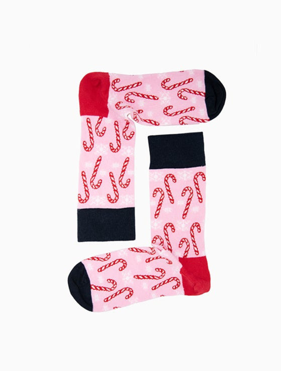 Lustige Zuckerstangen-Socken mit Zuckerstangen-Motiv “Pink Candy” von We are Socks! ✓Das perfekte Geschenk ✓Hand gekämmte Biobaumwolle ✓Angenehmer Tragekomfort