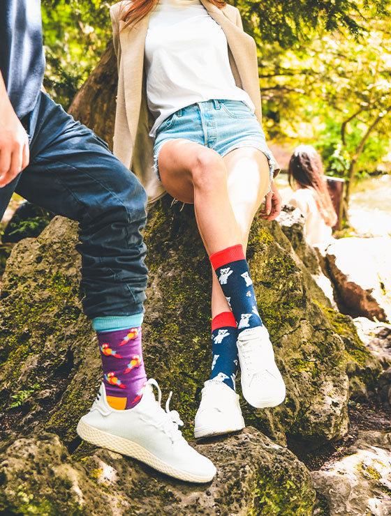Eisbär-Socken mit Baby-Eisbär-Motiv “Knut in Heaven” von We are Socks! ✓Socken mit Eisbär ✓Hand gekämmte Biobaumwolle ✓Angenehmer Tragekomfort